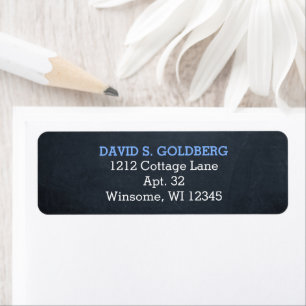 Chalkboard Blue Personalised Return Address Label