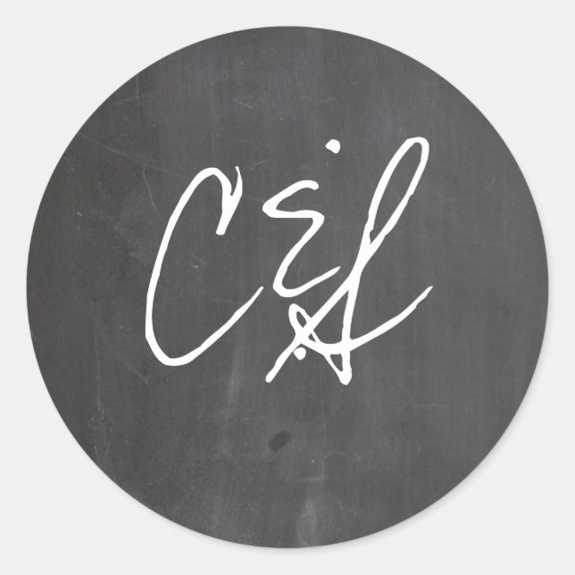 Chalkboard Blue Wedding Envelope Seal (Front)