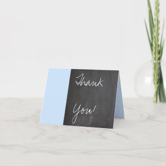 Chalkboard Blue Wedding Thank You Card