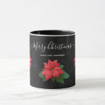 Chalkboard Botanical Merry Christmas Floral Mug<br><div class="desc">Elegant Modern Floral Poinsettia with Chalkboard background Christmas Pattern. You can customise this beautiful mug with your own text.</div>