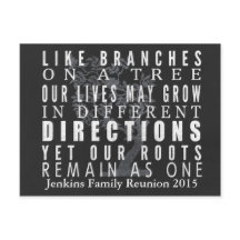 Chalkboard Branches Tree Family Reunion Invitation