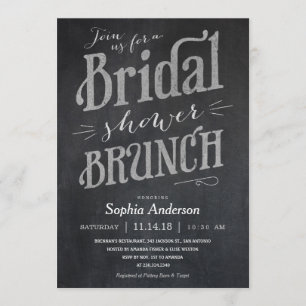 Chalkboard Bridal Shower Brunch Invitations