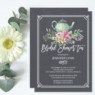 Chalkboard Bridal Shower Tea Wedding Shower Invite