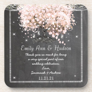 Chalkboard Bride & Groom Wedding Coaster