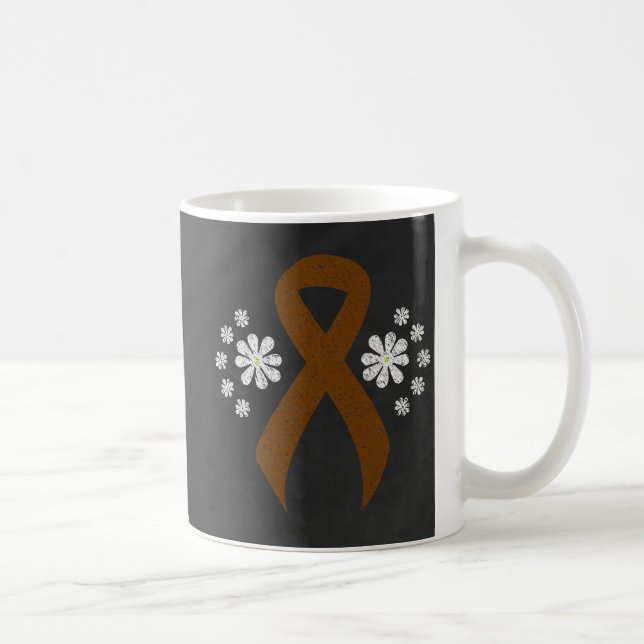 Chalkboard Brown Awareness Ribbon Coffee Mug (Right)