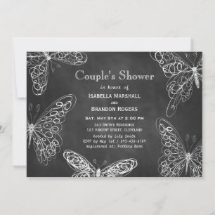 Chalkboard Butterflies Couple's Shower Invitation