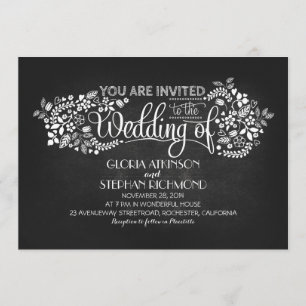 chalkboard calligraphy wedding invitations