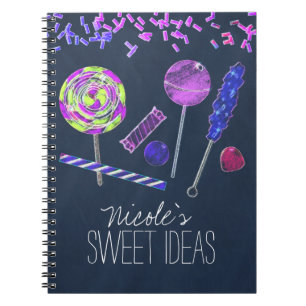 Chalkboard Candy Land Sweets Chalk Doodles Party Notebook