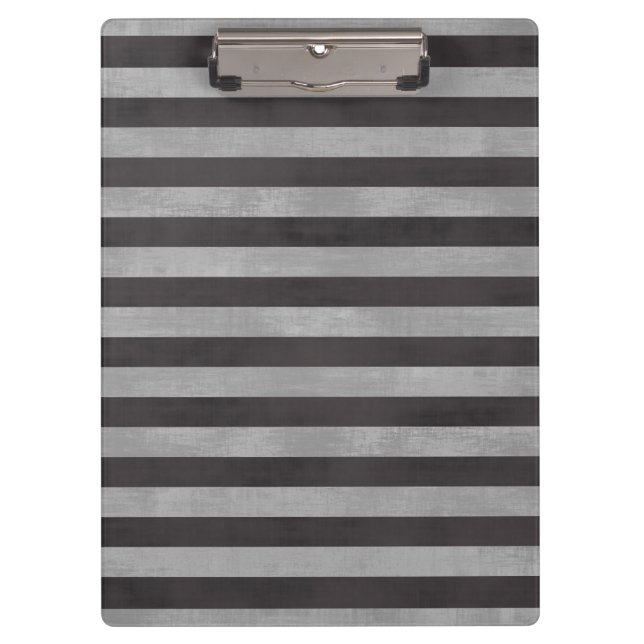 Chalkboard, Chalk Horizontal Stripes Clipboard (Front)