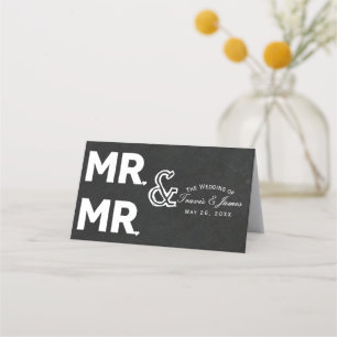 Chalkboard Chalk MR & MR Gay Wedding Table Seating Place Card