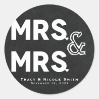 Chalkboard Chalk Mrs. & Mrs. Wedding Engagement