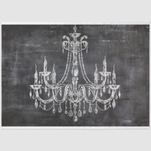Chalkboard Chandelier Decoupage Tissue Paper