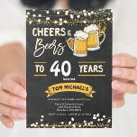 Chalkboard cheers and beers birthday invitation<br><div class="desc">Chalkboard cheers and beers birthday invitation
 Adult Birthday invitation,  40th Man Birthday</div>