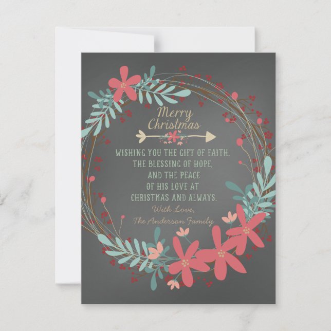 Chalkboard Christian Christmas Card (Front)