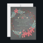 Chalkboard Christian Christmas Card<br><div class="desc">Rustic pink and teal blue rustic wreath Christian chalkboard Christmas card. This country Christian Christmas flat chalkboard Christmas card is easily customised with your details.</div>