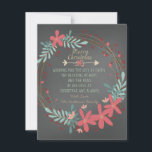 Chalkboard Christian Christmas Card<br><div class="desc">Rustic pink and teal blue rustic wreath Christian chalkboard Christmas card. This country Christian Christmas flat chalkboard Christmas card is easily customised with your details.</div>