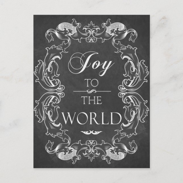 Chalkboard Christmas card Joy to the World (Front)