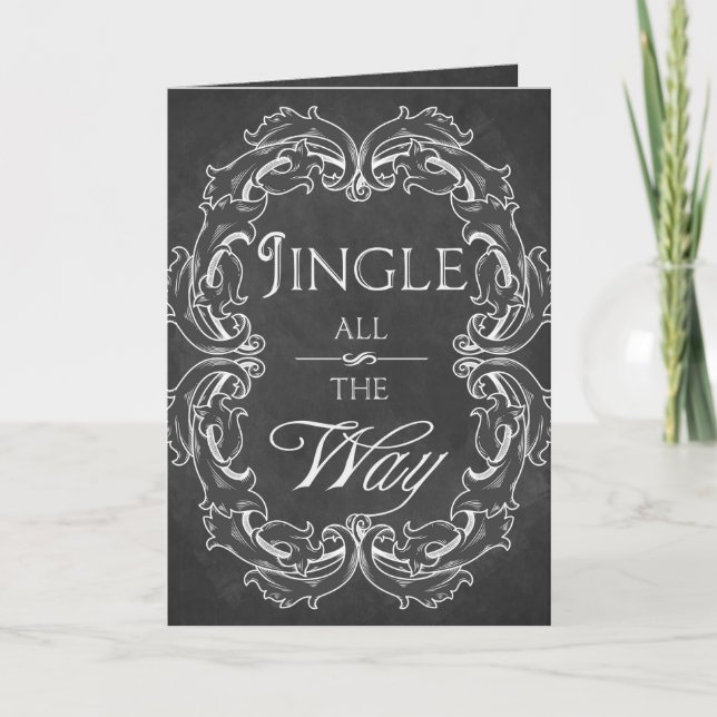 Chalkboard Christmas card Personalized Jingle all (Front)