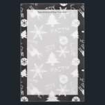 Chalkboard Christmas Fun Pattern Holiday Stationery<br><div class="desc">Just like writing on the schoolteacher's blackboard,  this fun and festive chalk board pattern looks like white handwritten text and drawings on a slate grey background.</div>