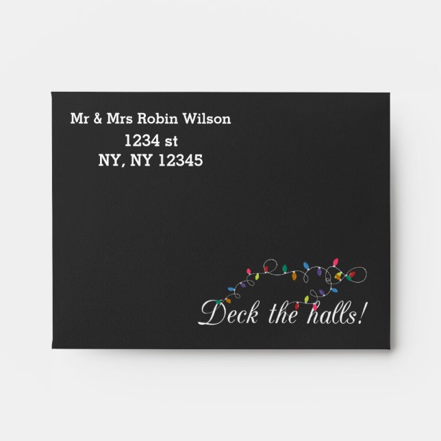 Chalkboard Christmas Lights custom envelopes (Front)