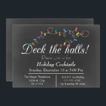 Chalkboard Christmas Lights Holiday party Invites<br><div class="desc">Chalkboard Christmas Lights,  Deck the Halls,  Holiday Cocktails, Christmas Holiday party Invitation</div>