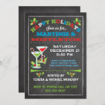 Chalkboard Christmas Mistletoe and Martinis PARTY Invitation<br><div class="desc">Throw a Christmas Holiday cocktail party with this cute invitation! Features Mistletoe,  candy canes and Martinis on a chalkboard background. Hand drawn illustration by McBooboo. Chalkboard background,  not plain black</div>