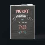 Chalkboard Christmas Photo Greeting Card<br><div class="desc">A chalkboard-design, folded, greeting card with a cheery holiday message in the front and your favourite photo on the inside. (FP) The card is easy to customise with your wording, font and font colour. Not exactly what you're looking for? All our products can be custom designed to meet your needs...</div>