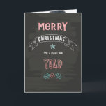 Chalkboard Christmas Photo Greeting Card<br><div class="desc">A chalkboard-design, folded, greeting card with a cheery holiday message in the front and your favourite photo on the inside. (FP) The card is easy to customise with your wording, font and font colour. Not exactly what you're looking for? All our products can be custom designed to meet your needs...</div>