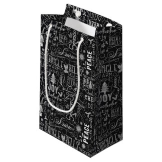 Chalkboard Christmas Typographic Gift Bag