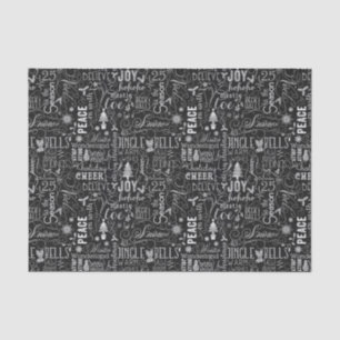 Chalkboard Christmas Typographic Tissue Paper