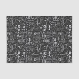 Chalkboard Christmas Typographic Tissue Paper