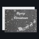 Chalkboard Christmas | Vintage Santa Claus Sleigh Holiday Card<br><div class="desc">Clean and Simple Christmas card featuring a Santa Claus in his sleigh with his flying reindeer. Available as a flat,  folded card and postcard. Wish you all a Merry Christmas and Happy New Year!</div>