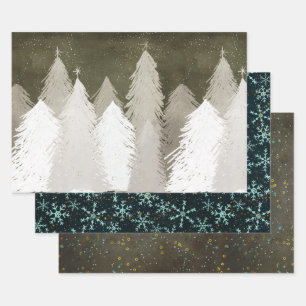 Chalkboard Christmas Wedding Bundle: Gold Silver Wrapping Paper Sheet