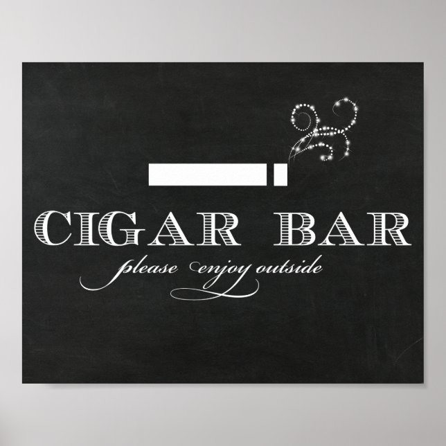 Chalkboard Cigar Bar Sign (Front)