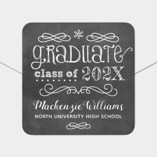 Chalkboard Class of 2026 Graduation Square Sticker