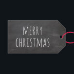 Chalkboard Classroom Christmas | School Holiday Gift Tags<br><div class="desc">Add a cosy handmade touch to your gifts with this chalkboard style “Merry Christmas” gift tag. The blackboard background paired with simple white typography creates a rustic yet modern holiday look. Perfect for Christmas presents, classroom party favours, teacher appreciation gifts, or holiday thank you packaging. This minimalist and cute chalkboard...</div>