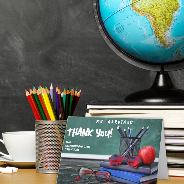 Chalkboard Classroom Teacher Appreciation Thank You Card (Creator Uploaded)