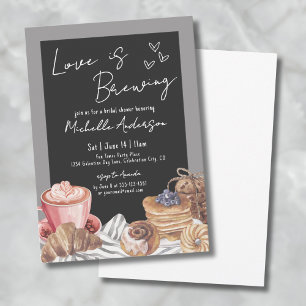 Chalkboard Coffee Brunch Bridal Shower Invitation