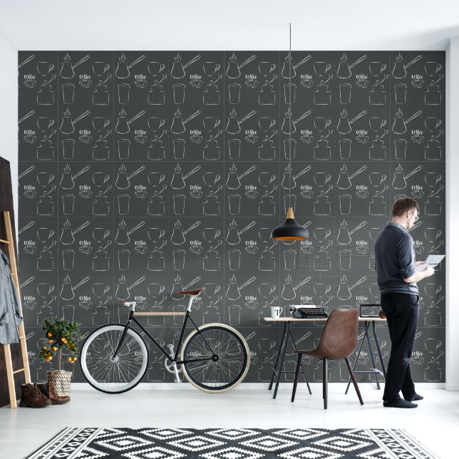 Chalkboard Coffee House  Wallpaper (Living Room)