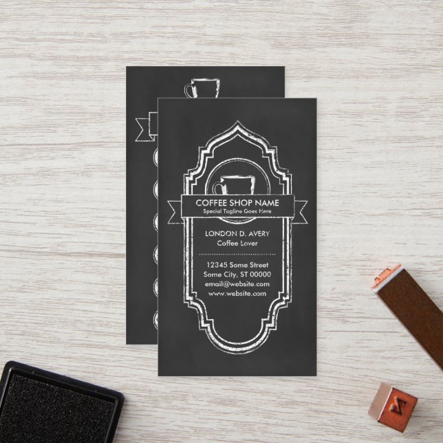CHALKBOARD coffee loyalty program Card (Front/Back In Situ)
