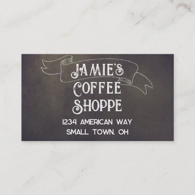 Chalkboard Coffee Shop Business Card (Front)