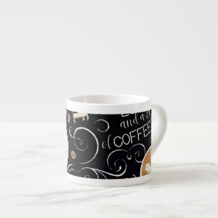 Chalkboard Coffee Shop Typography & Espresso Art Cup