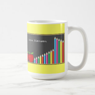 Chalkboard & Coloured Pencils Teacher Coffee Mug