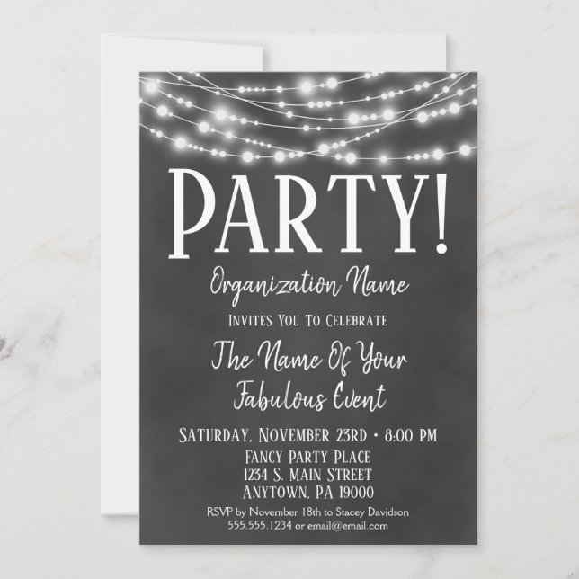 Chalkboard Corporate Party Invitation (Front)