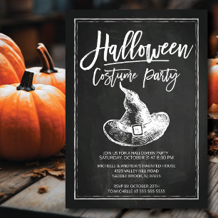 Chalkboard Costume Party Halloween Party Invitation