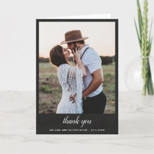Chalkboard Couple Wedding Thank You   Script Card