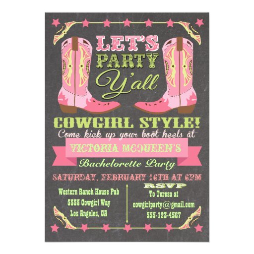 Western Bachelorette Party Invitations 7