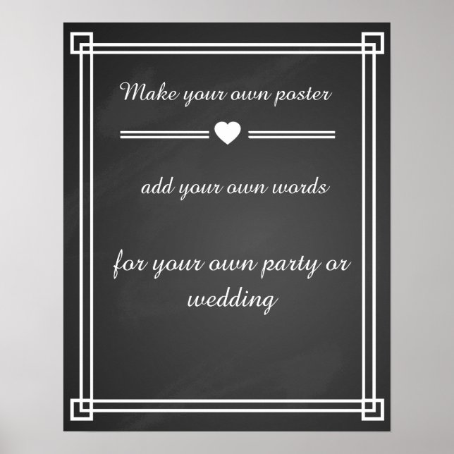 Chalkboard Create your own poster print (Front)