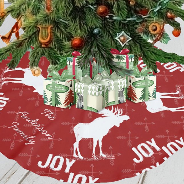 Chalkboard Crossed Arrow Moose Christmas Brushed Polyester Tree Skirt (Creator Uploaded)