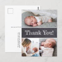 Chalkboard Custom Photos Baby boy Shower Thank you